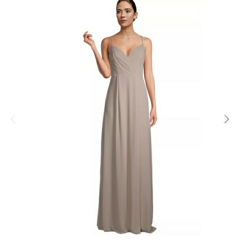 Bill Levkoff Tan Sundress with Spaghetti Straps for Wedding Guest